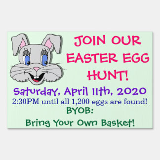 Yard Card - Flop-Earred Bunny Sign