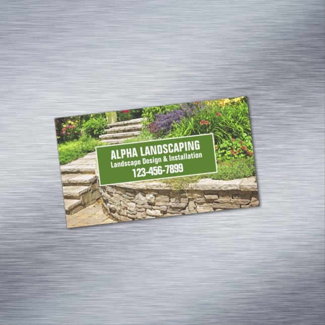 Yard Lawn Care Gardening Landscaper Landscaping  Business Card Magnet (In Situ)