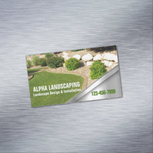 Yard Lawn Care Gardening Landscaper Landscaping Business Card Magnet