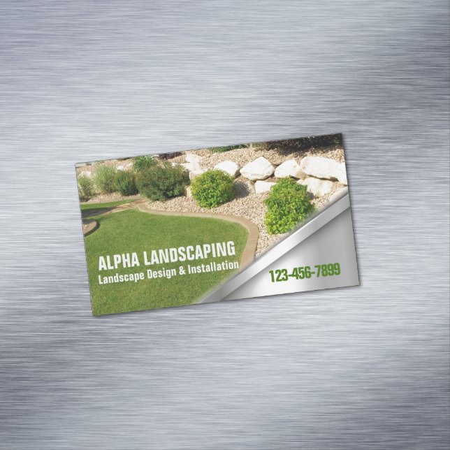 Yard Lawn Care Gardening Landscaper Landscaping  Business Card Magnet (In Situ)
