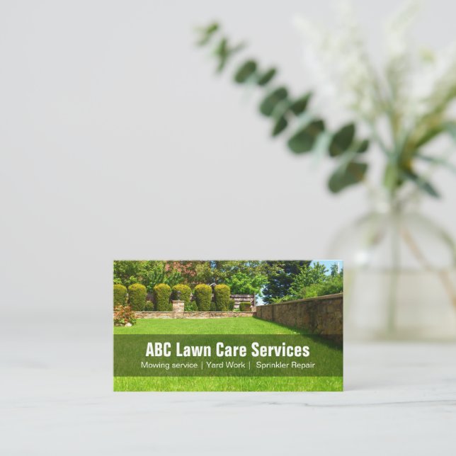Yard Lawn Care Gardening Landscaping Green Grass Business Card