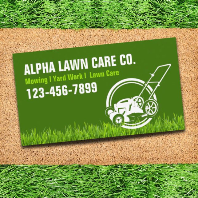 Yard Lawn Care Landscape Landscaping Grass Mowing  Business Card (Yard Lawn Care Landscape Landscaping Grass Mowing Business Card)