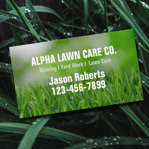 Yard Lawn Care Landscape Landscaping Grass Mowing Business Card