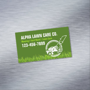 Yard Lawn Care Landscape Landscaping Grass Mowing Business Card Magnet