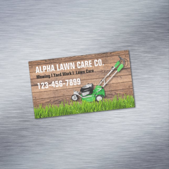 Yard Lawn Care Landscape Landscaping Grass Mowing  Business Card Magnet (In Situ)