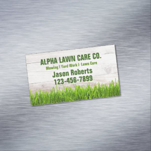 Yard Lawn Care Landscape Landscaping Grass Mowing Business Card Magnet