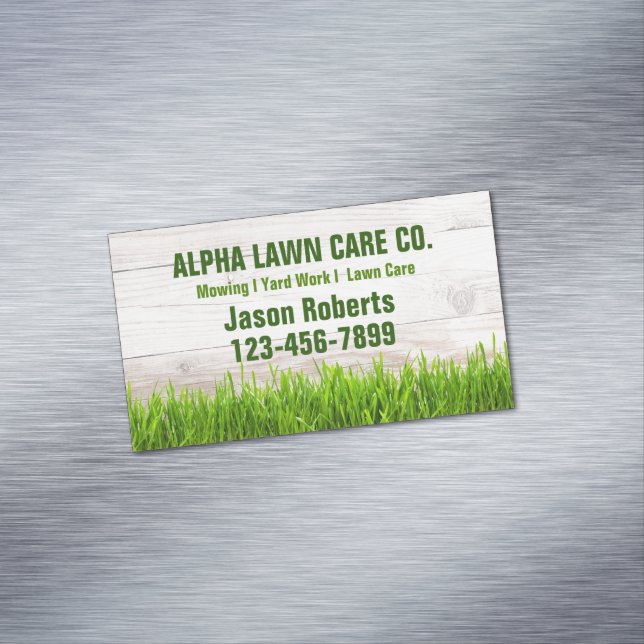 Yard Lawn Care Landscape Landscaping Grass Mowing  Business Card Magnet (In Situ)