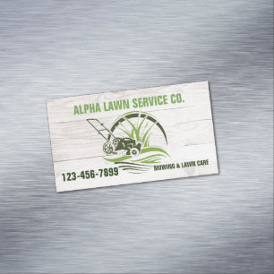 Yard Lawn Care Landscape Landscaping Grass Mowing Business Card Magnet