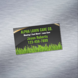 Yard Lawn Care Landscape Landscaping Grass Mowing Business Card Magnet