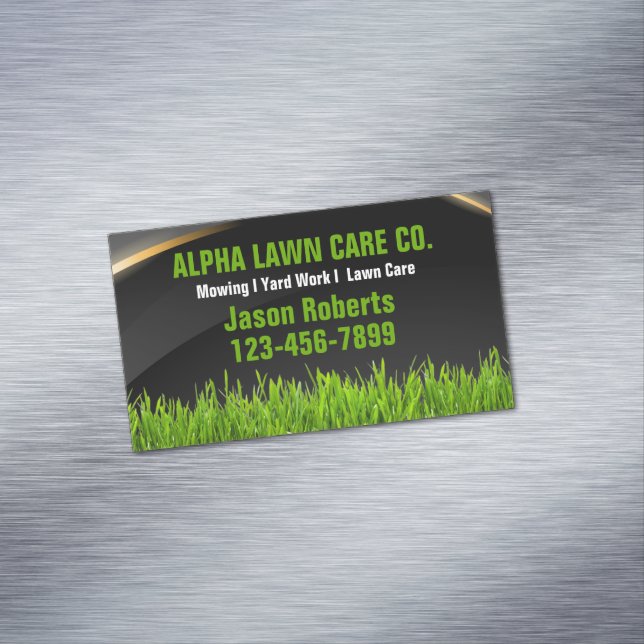 Yard Lawn Care Landscape Landscaping Grass Mowing  Business Card Magnet (In Situ)