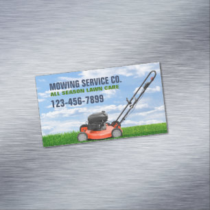 Yard Lawn Care Landscape Landscaping Grass Mowing Business Card Magnet