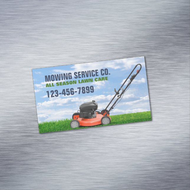Yard Lawn Care Landscape Landscaping Grass Mowing  Business Card Magnet (In Situ)