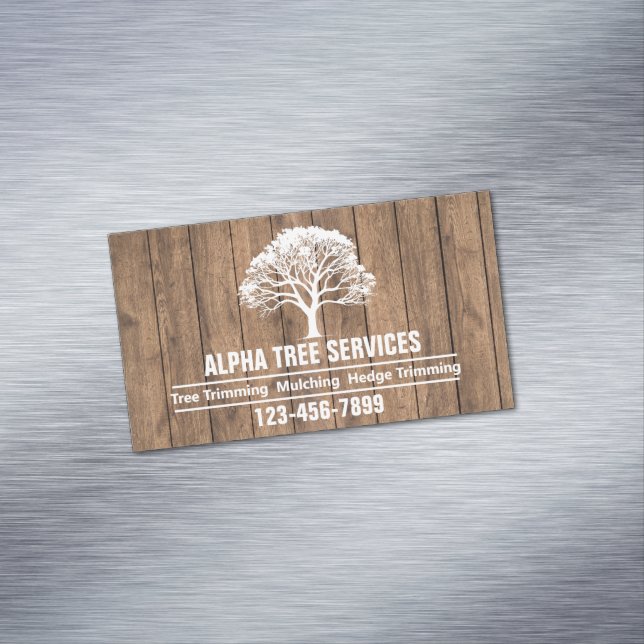 Yard Lawn Care Landscaping Arborist Tree Service Business Card Magnet (In Situ)