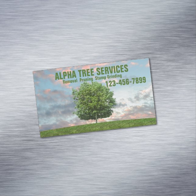 Yard Lawn Care Landscaping Tree Trimming Service Business Card Magnet (In Situ)
