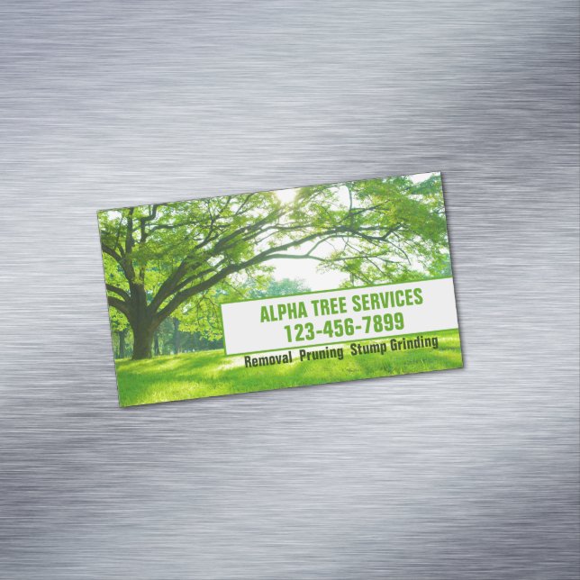 Yard Lawn Care Landscaping Tree Trimming Service Business Card Magnet (In Situ)