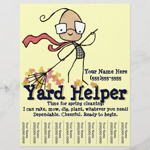 Yard Lawn Cleaning Work Promotional flyer