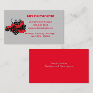 Yard maintenance business card