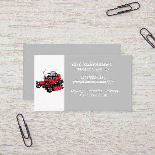 Yard maintenance business card
