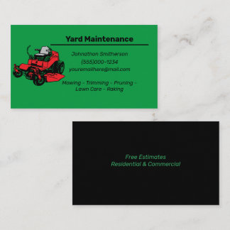 Yard maintenance business card