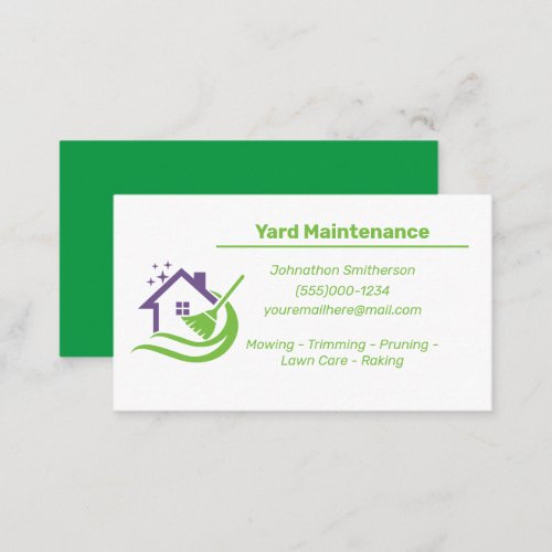 Yard maintenance business card
