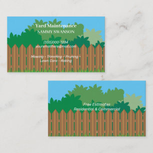 Yard Maintenance Service Business Card