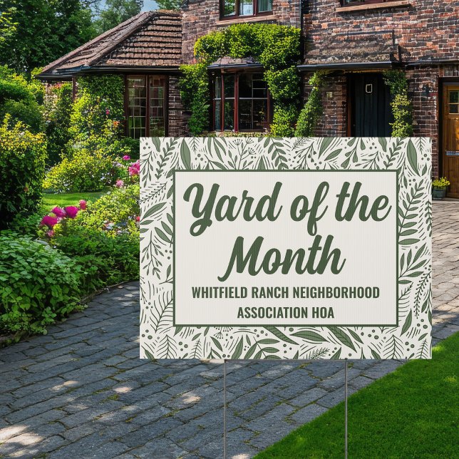 Yard of the Month Award Custom Botanical Yard Sign (Creator Uploaded)