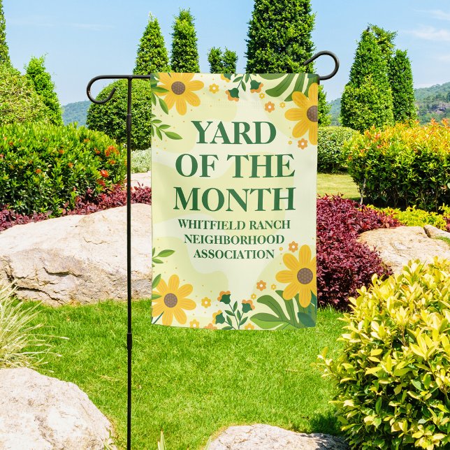 Yard of the Month Award Custom Yellow Flowers Garden Flag (Creator Uploaded)