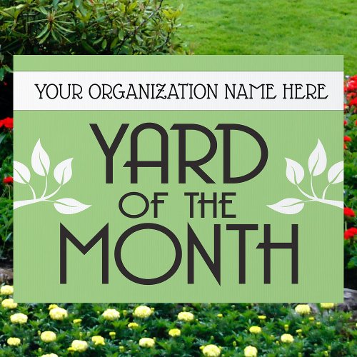 Yard of the Month Award Sign