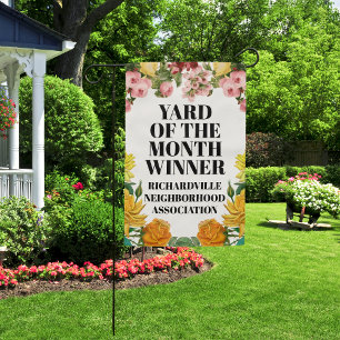 Yard of the Month Award Winner Dark Green Outdoor Garden Flag