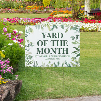 Yard Of The Month Club Award Winner Custom Sign by epicdesigns at Zazzle