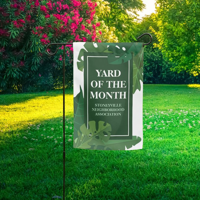 Yard of the Month Club Green Leaf Custom HOA Garden Flag (Creator Uploaded)