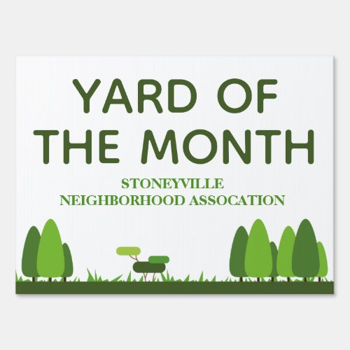 Yard of the Month Winner Custom Neighborhood Sign