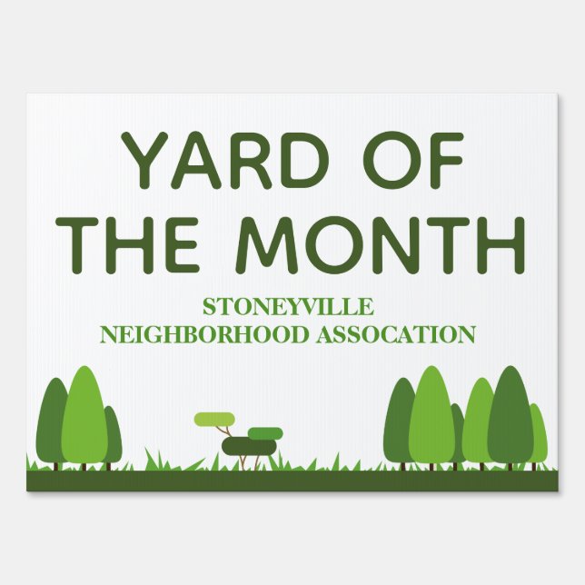 Yard of the Month Winner Custom Neighborhood Sign (Front)