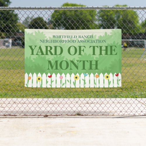 Yard of the Month Winner Cute Garden Fence Banner