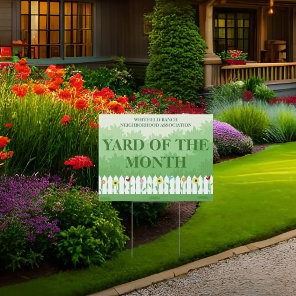 Yard of the Month Winner Cute Garden Fence Sign