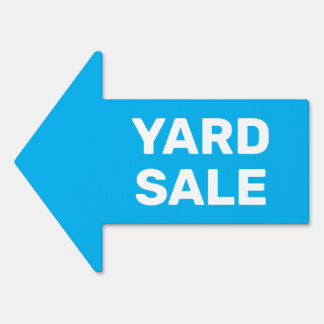 Yard Sale bold white text on blue 2-sided Arrow Sign