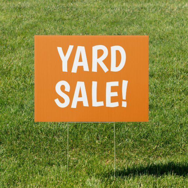 YARD SALE Bright Orange Yard Sign (Insitu)