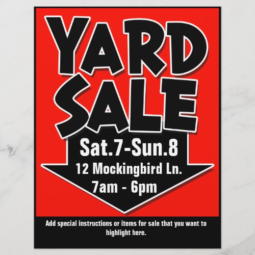 YARD SALE customizable flyerposter Flyer