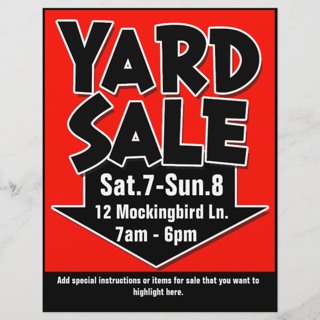 YARD SALE customizable flyer/poster Flyer (Front)