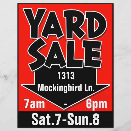 YARD SALE customizable flyerposter Flyer