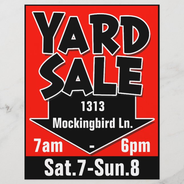 YARD SALE customizable flyer/poster Flyer (Front)