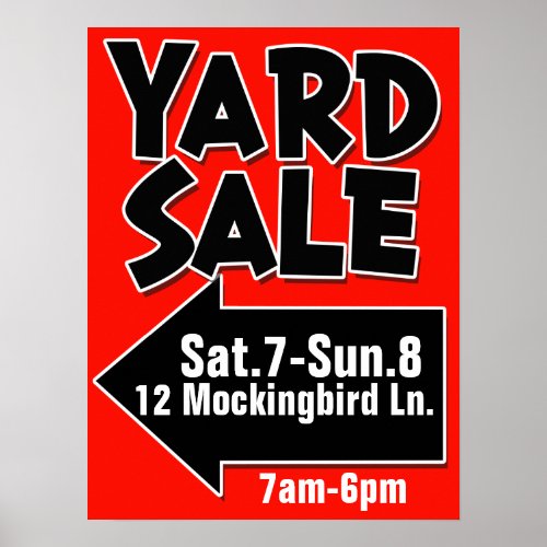 YARD SALE customizable poster