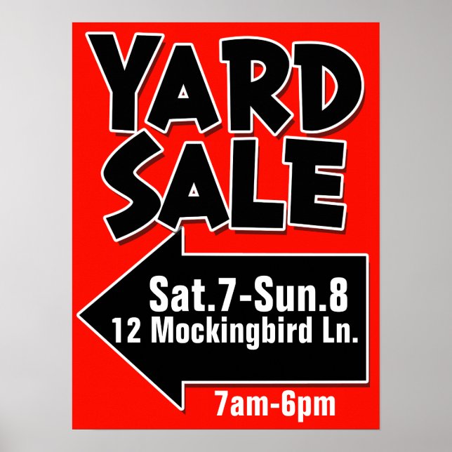 YARD SALE customizable poster (Front)