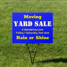 Yard Sale Double-sided Bright Blue