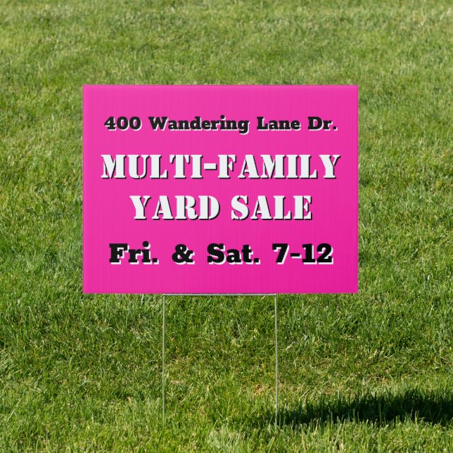 Yard Sale Double Sided Roadside Sign (Insitu)