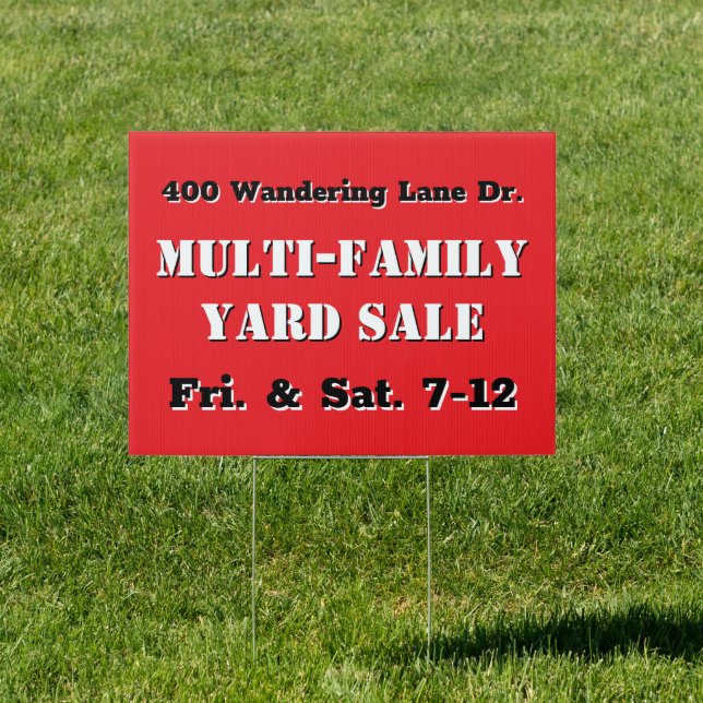 Yard Sale Double Sided Roadside Sign (Insitu)