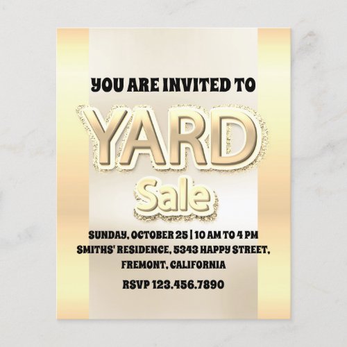 Yard Sale Faux Gold Selling Glitter Flyer