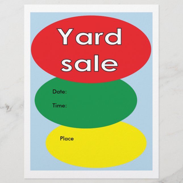 Yard sale flyer (Front)