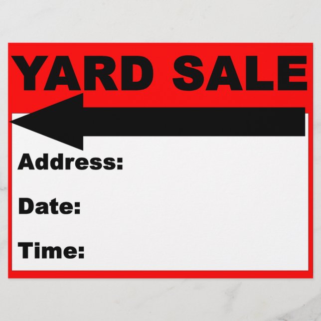 Yard Sale Flyer (Front)