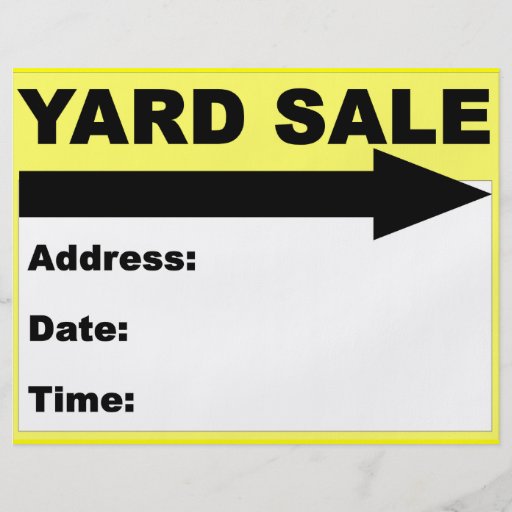 70+ Yard Sale Flyers, Yard Sale Flyer Templates and Printing | Zazzle